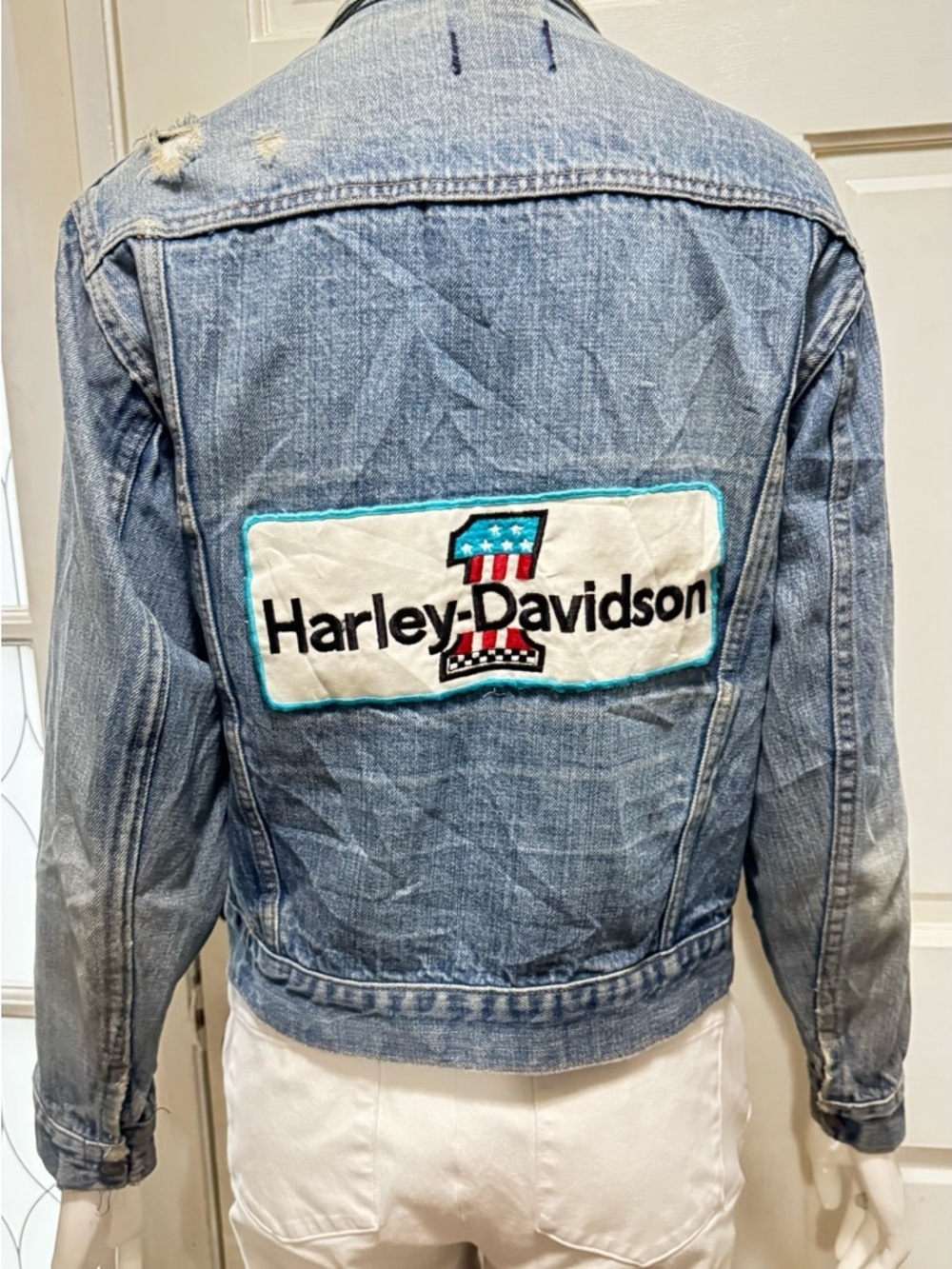 Bar C RARE FIND VTG 60-70s Harley-Davidson Light Distress Blue Denim Jacket